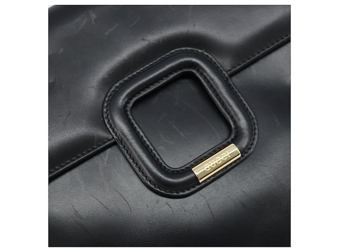 Bolsa de Ombro GUCCI em Couro Preto Dourado 001 1998 1785 Auth 173859 - vista 17