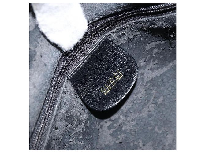 Bolsa de Ombro GUCCI em Couro Preto Dourado 001 1998 1785 Auth 173859 - vista 19