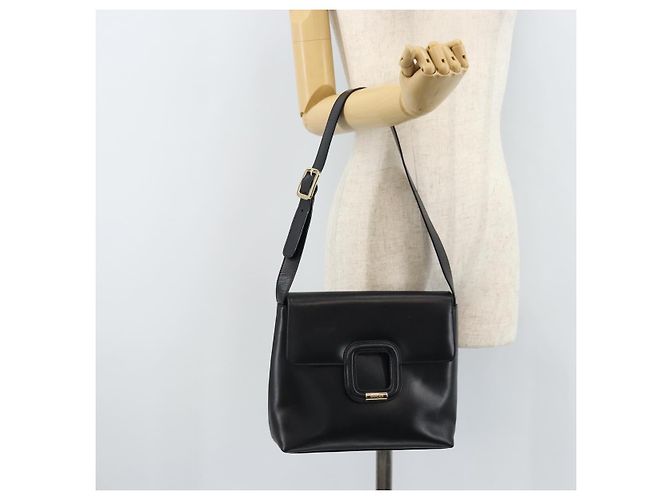 Bolsa de Ombro GUCCI em Couro Preto Dourado 001 1998 1785 Auth 173859 - vista 23