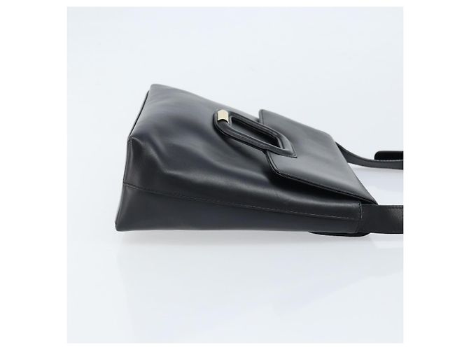Bolsa de Ombro GUCCI em Couro Preto Dourado 001 1998 1785 Auth 173859 - vista 3