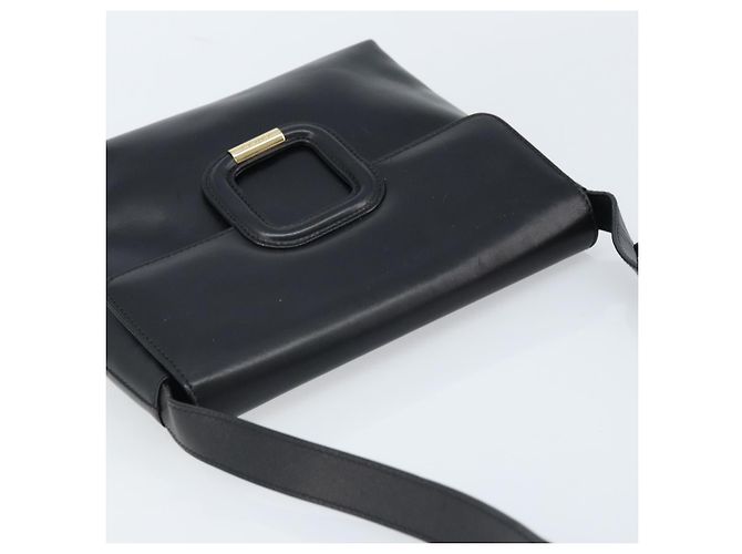 Bolsa de Ombro GUCCI em Couro Preto Dourado 001 1998 1785 Auth 173859 - vista 6