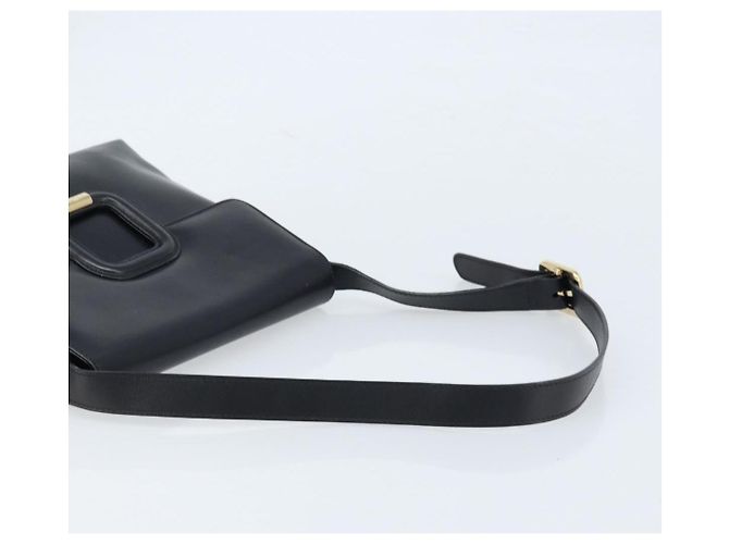 Bolsa de Ombro GUCCI em Couro Preto Dourado 001 1998 1785 Auth 173859 - vista 7
