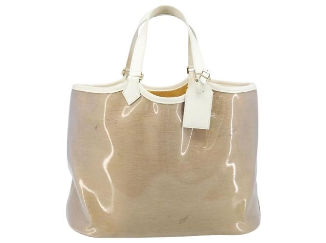 LOUIS VUITTON Borsa Tote Epi Plage Lagoon Bay Bianca Trasparente M92151 LV Auth LNZ349 Bianco - vista 13