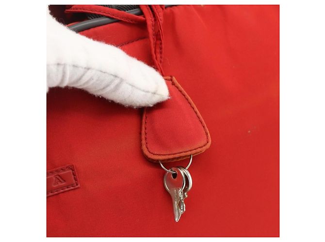 Borsa Boston PRADA in nylon rosso argento autentica mr1998 - vista 10