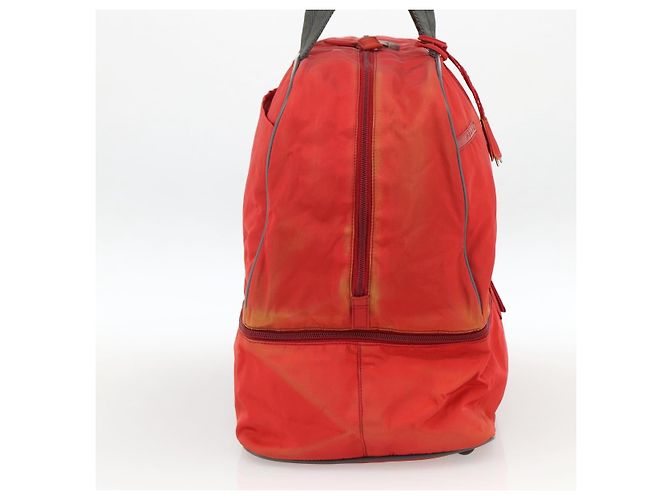 Borsa Boston PRADA in nylon rosso argento autentica mr1998 - vista 3