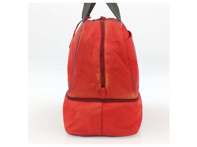 Borsa Boston PRADA in nylon rosso argento autentica mr1998 - vista 4