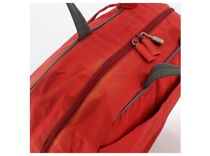 Borsa Boston PRADA in nylon rosso argento autentica mr1998 - vista 6