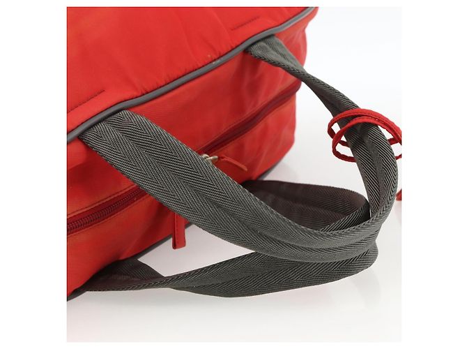 Borsa Boston PRADA in nylon rosso argento autentica mr1998 - vista 7
