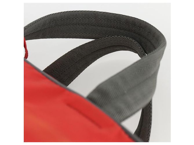 Borsa Boston PRADA in nylon rosso argento autentica mr1998 - vista 8