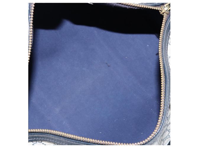 Gucci Borsa Boston GG Supreme in PVC Navy Gold Auth 172914 D'oro Blu navy - vista 11