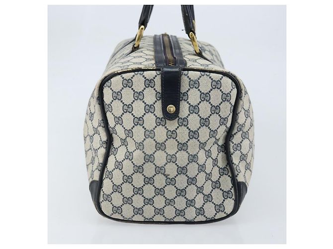 Gucci Borsa Boston GG Supreme in PVC Navy Gold Auth 172914 D'oro Blu navy - vista 3