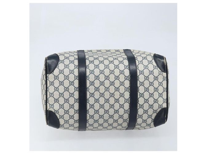 Gucci Borsa Boston GG Supreme in PVC Navy Gold Auth 172914 D'oro Blu navy - vista 5