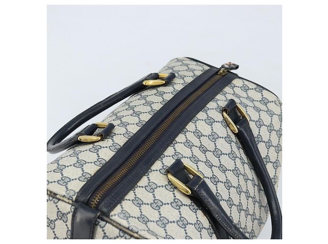 Gucci Borsa Boston GG Supreme in PVC Navy Gold Auth 172914 D'oro Blu navy - vista 6