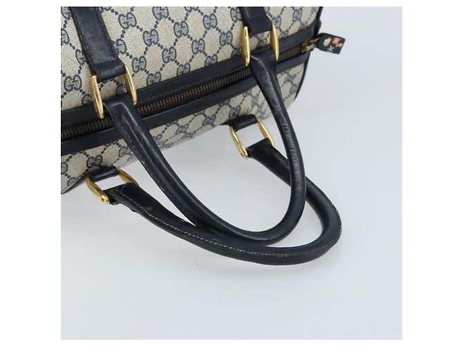 Gucci Borsa Boston GG Supreme in PVC Navy Gold Auth 172914 D'oro Blu navy - vista 7