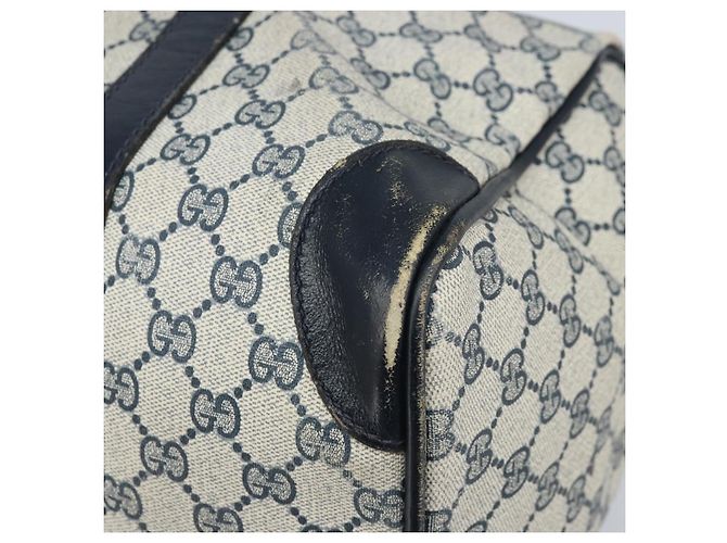 Gucci Borsa Boston GG Supreme in PVC Navy Gold Auth 172914 D'oro Blu navy - vista 9