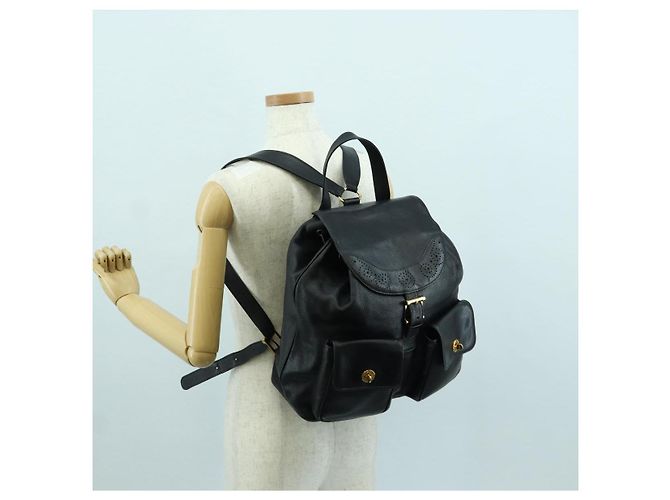 Autre Marque Zaino in pelle nera e oro Auth LNZ354V di TIFFANY&Co. Nero D'oro - vista 31