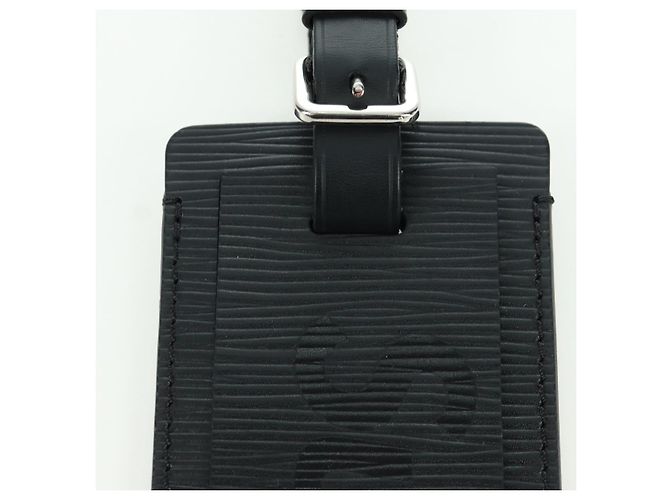 Etichetta nome LOUIS VUITTON Epi LV ~ Supreme Nera M67726 LV Auth LNZ468M Nero - vista 3