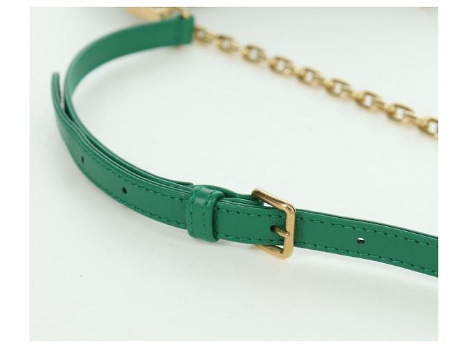 Borsa a Spalla Miu Miu Matelassé in Pelle 2 in 1 Verde Oro Auth 171450SAM D'oro - vista 9