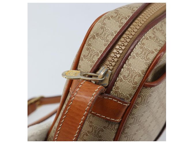 Céline CELINE Macadam Canvas Schultertasche PVC Auth ARZ061A Beige Golden - Ansicht 10