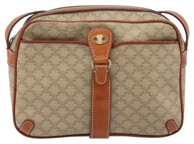 Céline CELINE Macadam Canvas Schultertasche PVC Auth ARZ061A Beige Golden - Ansicht 13