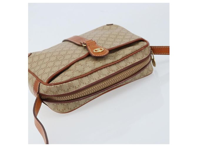 Céline CELINE Macadam Canvas Schultertasche PVC Auth ARZ061A Beige Golden - Ansicht 6