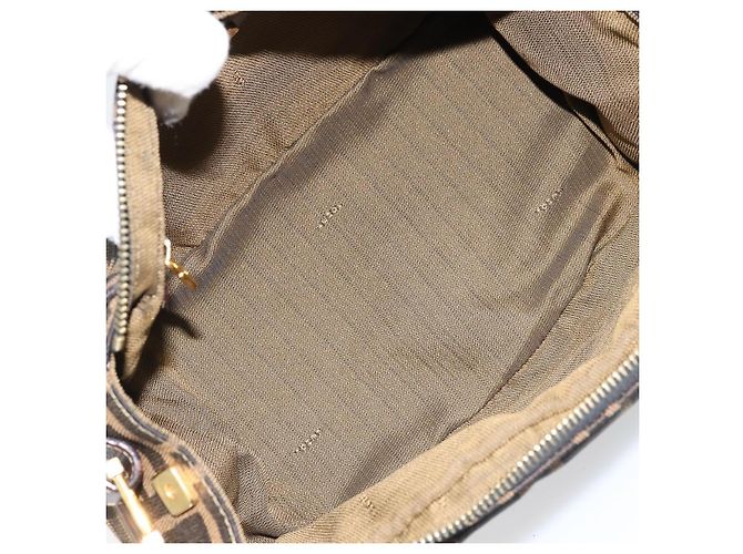 Borsa a Spalla in Tela Zucca FENDI Marrone Nero Auth LNZ213 - vista 11