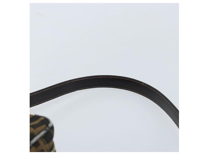 Borsa a Spalla in Tela Zucca FENDI Marrone Nero Auth LNZ213 - vista 14