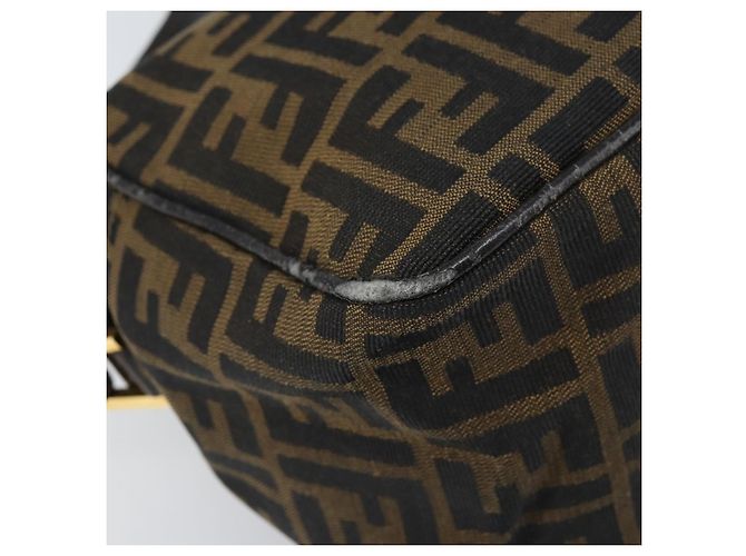 Borsa a Spalla in Tela Zucca FENDI Marrone Nero Auth LNZ213 - vista 15