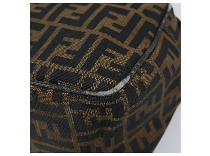 Borsa a Spalla in Tela Zucca FENDI Marrone Nero Auth LNZ213 - vista 16