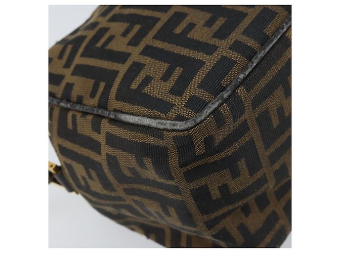 Borsa a Spalla in Tela Zucca FENDI Marrone Nero Auth LNZ213 - vista 17