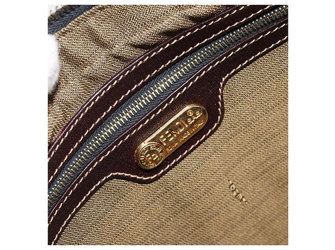 Borsa a Spalla in Tela Zucca FENDI Marrone Nero Auth LNZ213 - vista 18