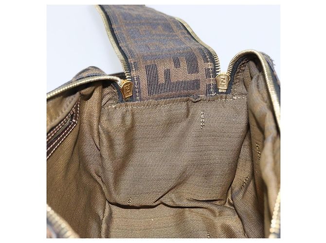 Borsa a Spalla in Tela Zucca FENDI Marrone Nero Auth LNZ213 - vista 19