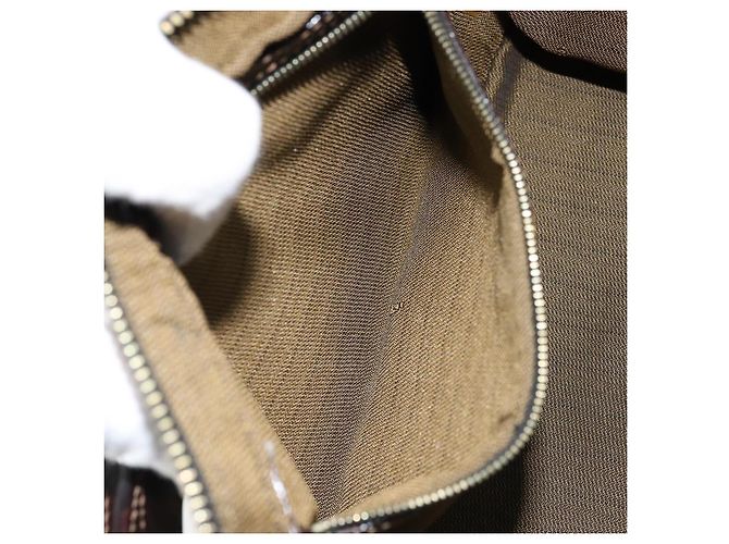 Borsa a Spalla in Tela Zucca FENDI Marrone Nero Auth LNZ213 - vista 22
