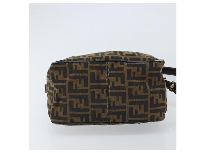 Borsa a Spalla in Tela Zucca FENDI Marrone Nero Auth LNZ213 - vista 5