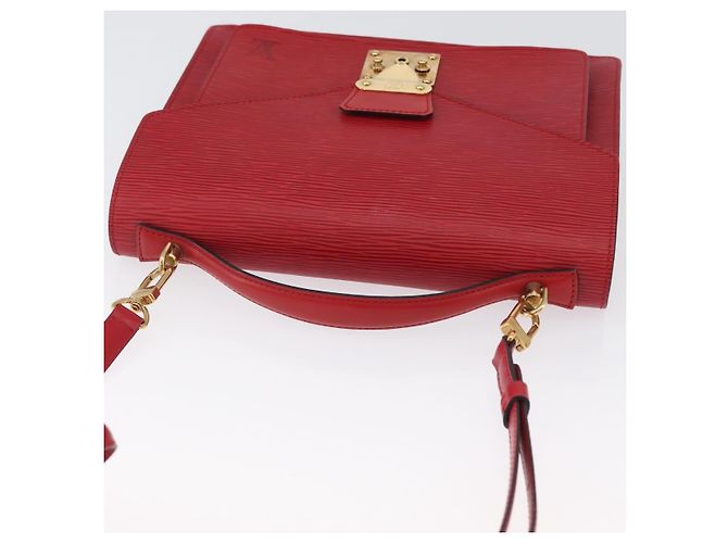 LOUIS VUITTON Borsa a Mano Epi Monceau 28 Rossa M40783 LV Auth BA10966 Rosso - vista 6
