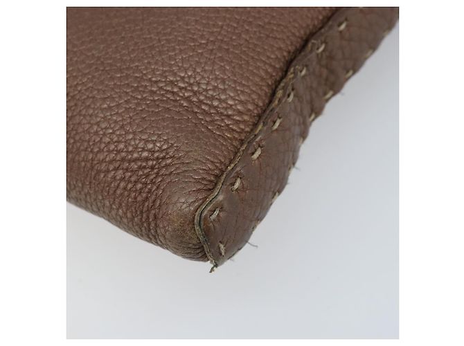 FENDI Celeria Schultertasche aus Leder Braun Silber Authentisch ka2864 - Ansicht 15