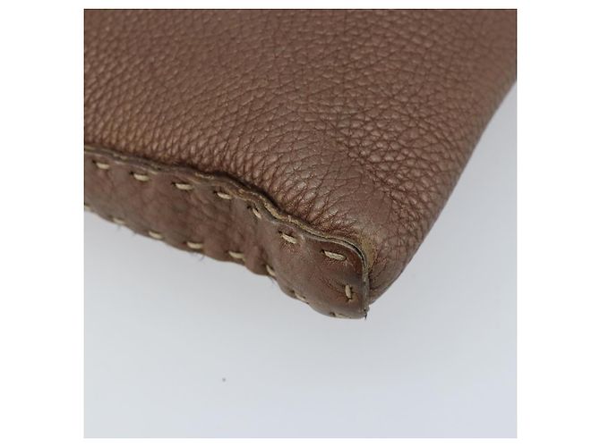 FENDI Celeria Schultertasche aus Leder Braun Silber Authentisch ka2864 - Ansicht 16