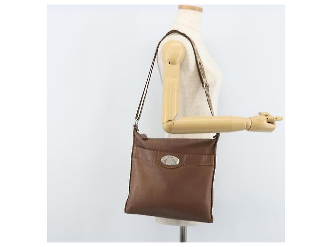 FENDI Celeria Schultertasche aus Leder Braun Silber Authentisch ka2864 - Ansicht 24