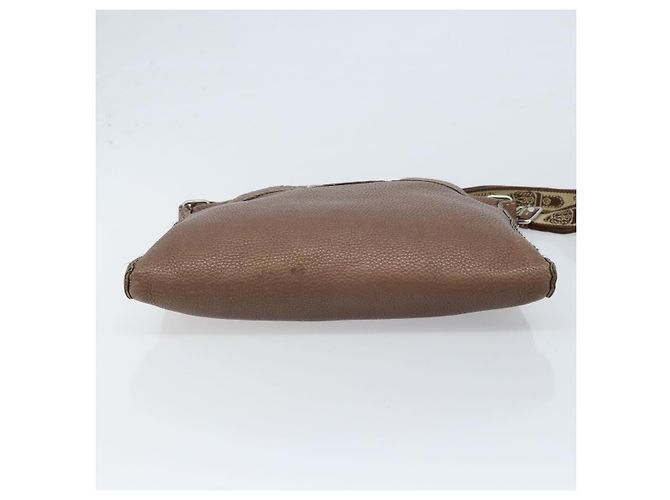 FENDI Celeria Schultertasche aus Leder Braun Silber Authentisch ka2864 - Ansicht 5
