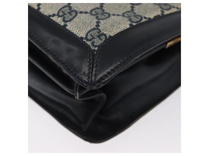 Borsa a Spalla Gucci GG Supreme Sherry Line PVC Blu Navy Oro Auth 171984 D'oro - vista 16