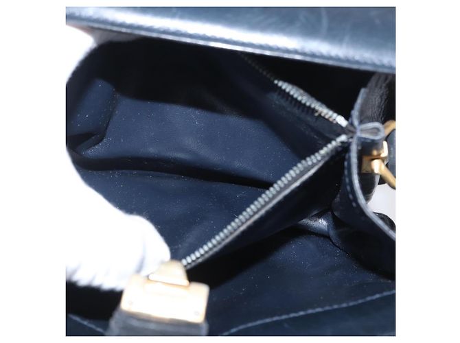 Borsa a Spalla Gucci GG Supreme Sherry Line PVC Blu Navy Oro Auth 171984 D'oro - vista 24