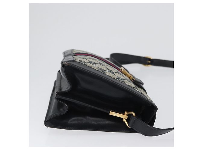 Borsa a Spalla Gucci GG Supreme Sherry Line PVC Blu Navy Oro Auth 171984 D'oro - vista 3