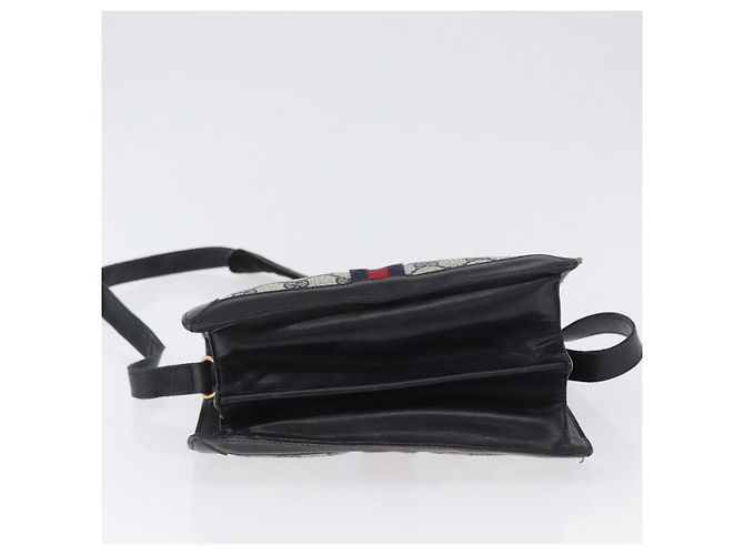 Borsa a Spalla Gucci GG Supreme Sherry Line PVC Blu Navy Oro Auth 171984 D'oro - vista 5