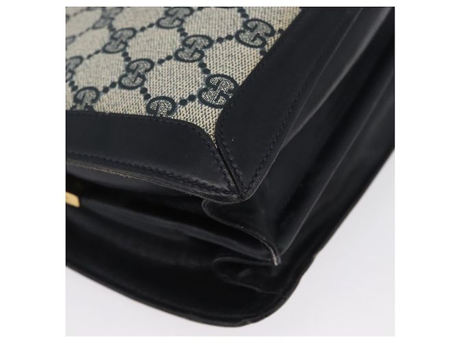 Borsa a Spalla Gucci GG Supreme Sherry Line PVC Blu Navy Oro Auth 171984 D'oro - vista 9
