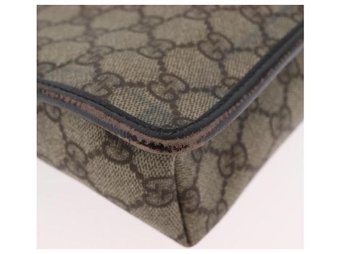 Borsa a Spalla GG Supreme in PVC Beige Argento di GUCCI 92560 Auth ka2891 - vista 17