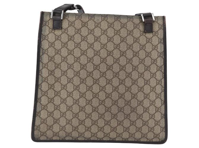 Borsa a Spalla GG Supreme in PVC Beige Argento di GUCCI 92560 Auth ka2891 - vista 2