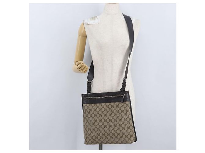 Borsa a Spalla GG Supreme in PVC Beige Argento di GUCCI 92560 Auth ka2891 - vista 25