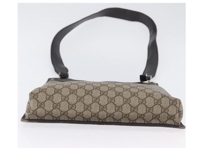 Borsa a Spalla GG Supreme in PVC Beige Argento di GUCCI 92560 Auth ka2891 - vista 6