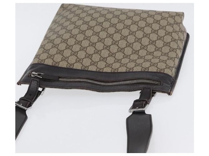 Borsa a Spalla GG Supreme in PVC Beige Argento di GUCCI 92560 Auth ka2891 - vista 7