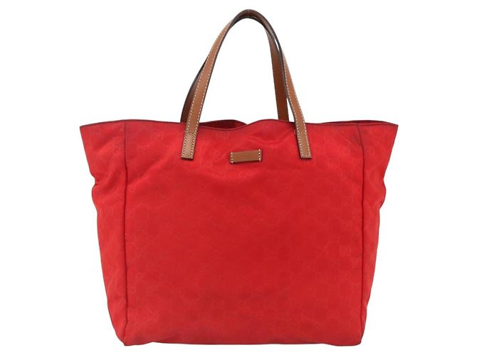 GUCCI GG Canvas Tote Bag Nylon Gold Rot 282439 Auth bs33704 Golden - Ansicht 13